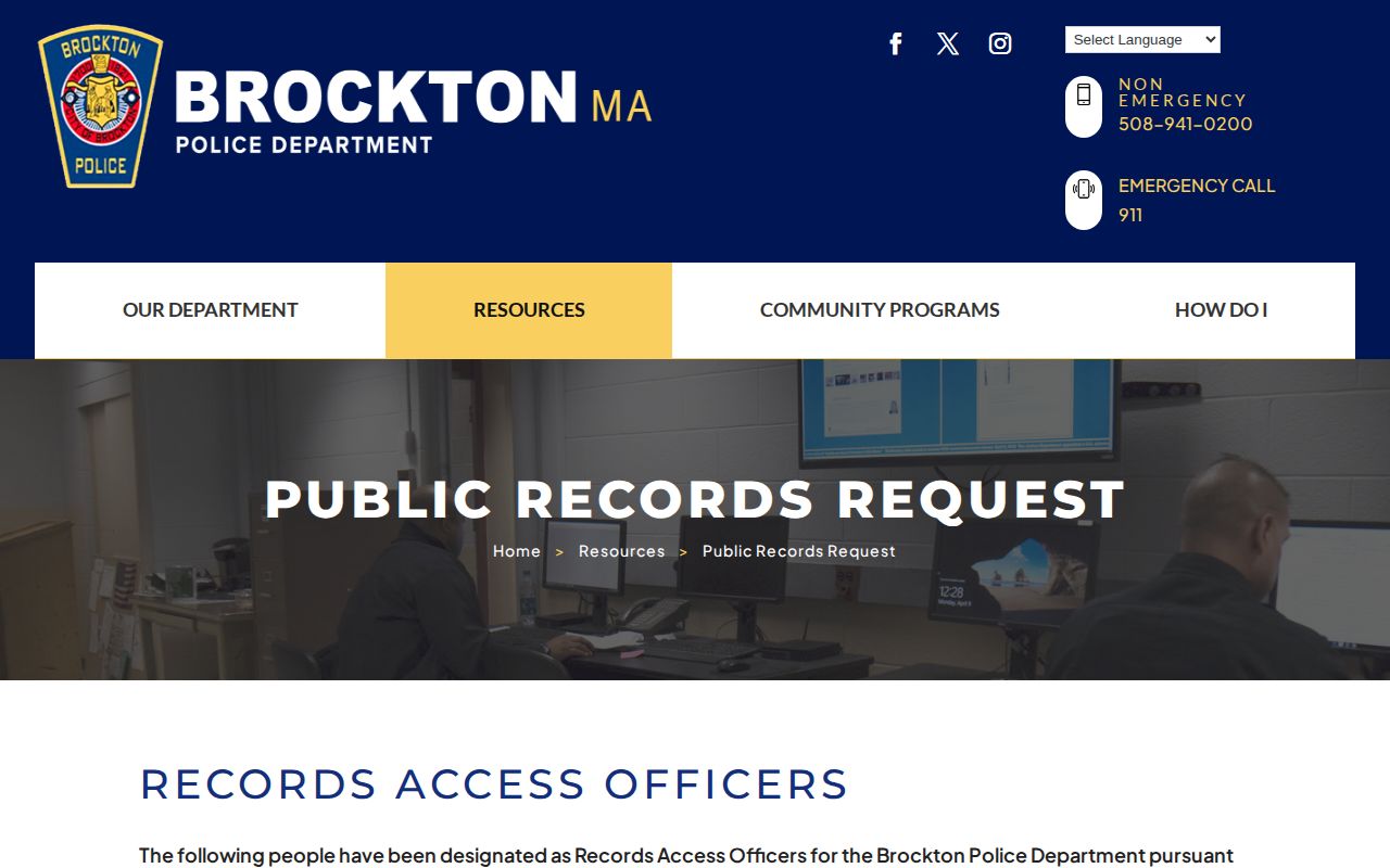 Brockton Police busted mugshots and arrest records request page