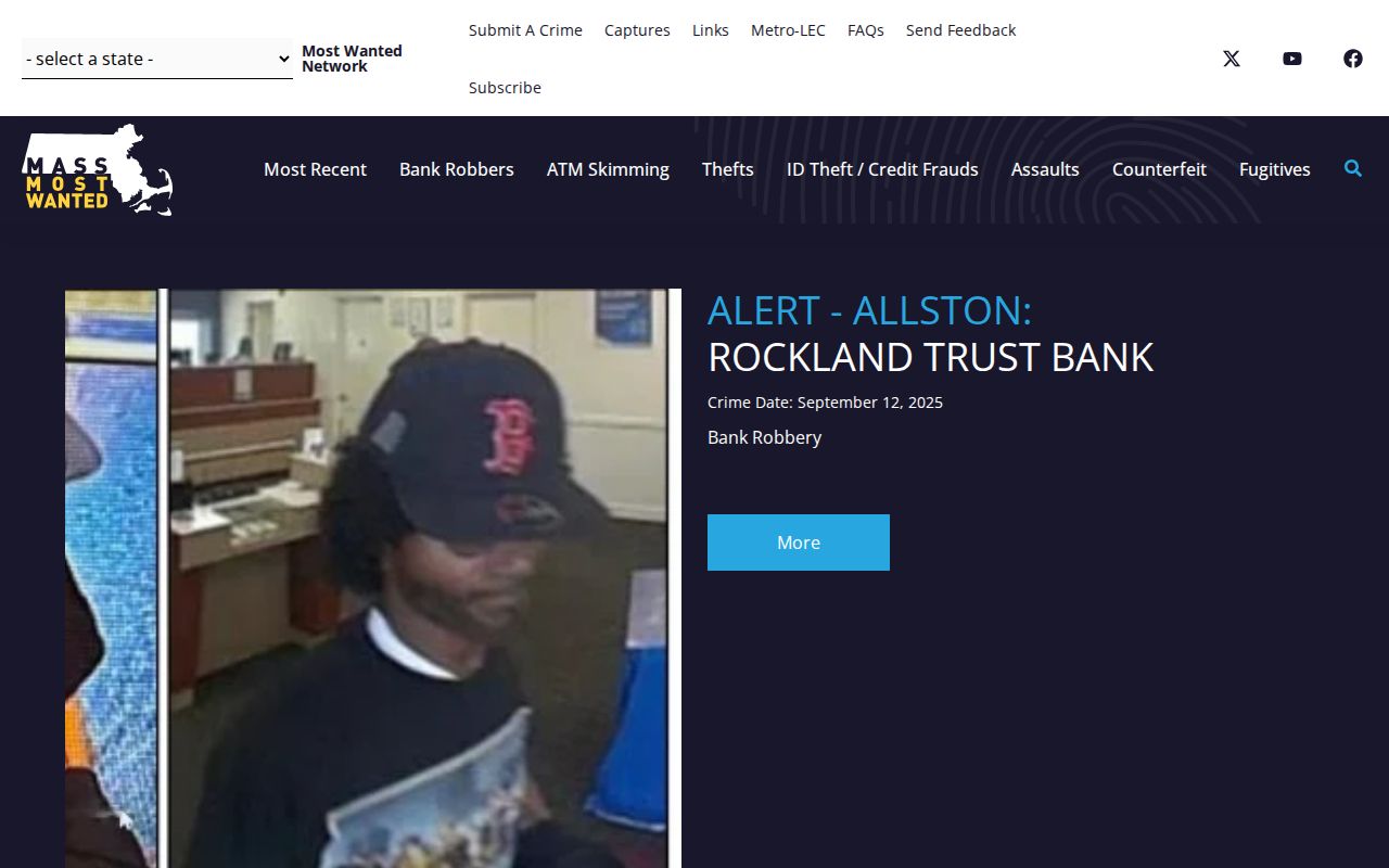 Plymouth County wanted records source on the MassMostWanted fugitive page